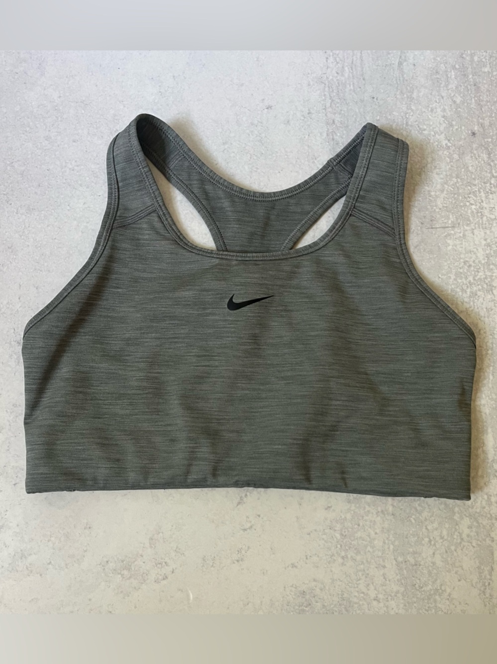 Nike Dri-Fit Sports Bra Medium Grey Racerback Workout Running Gym Athletic